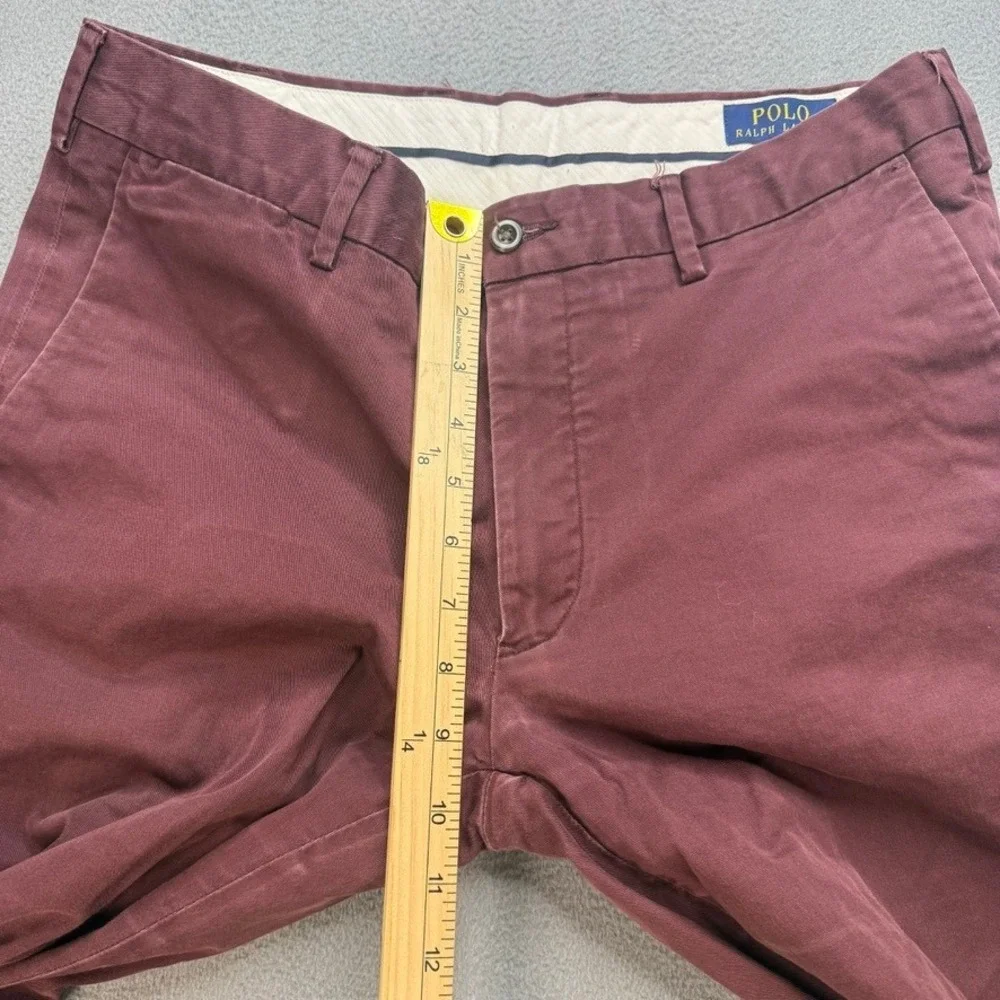 Polo Ralph Lauren Pants Chino Stretch Slim Fit 32 (FIT 32x28) Burgundy Preppy